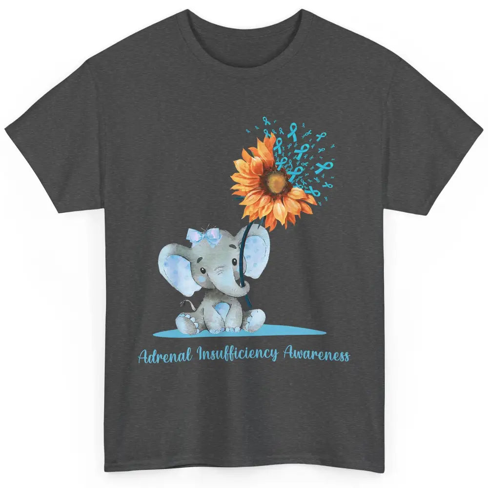 Adrenal Insufficiency Awareness Baby Elephant Sunflower Classic Unisex T-Shirt