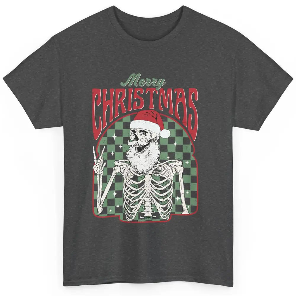 Merry Christmas Skeleton Santa Claus Vintage Xmas Skull Vibe Classic Unisex T-Shirt
