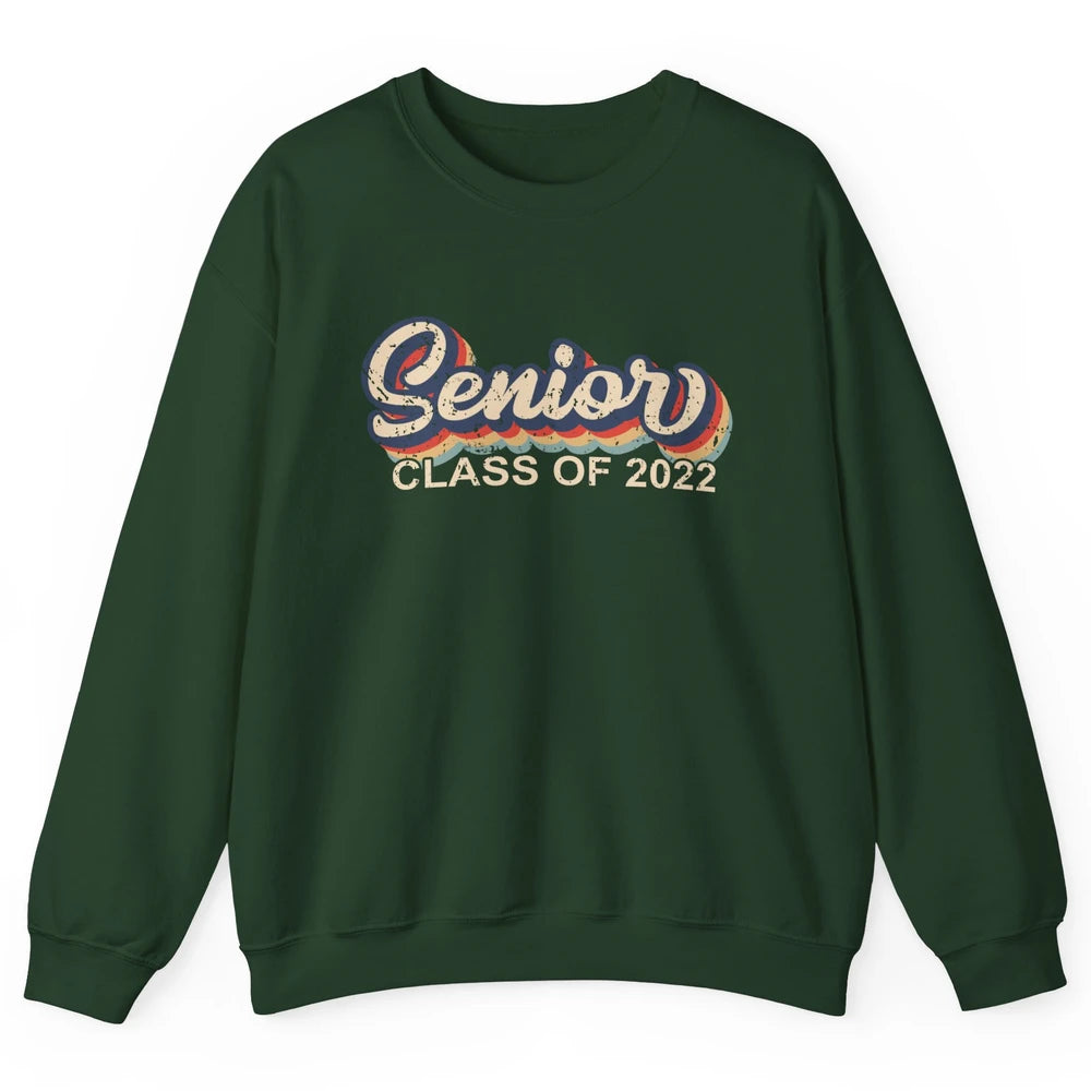 Vintage Retro Senior 2022 Graduation Class Of 2021 Men Women Unisex Crewneck Sweatshirt
