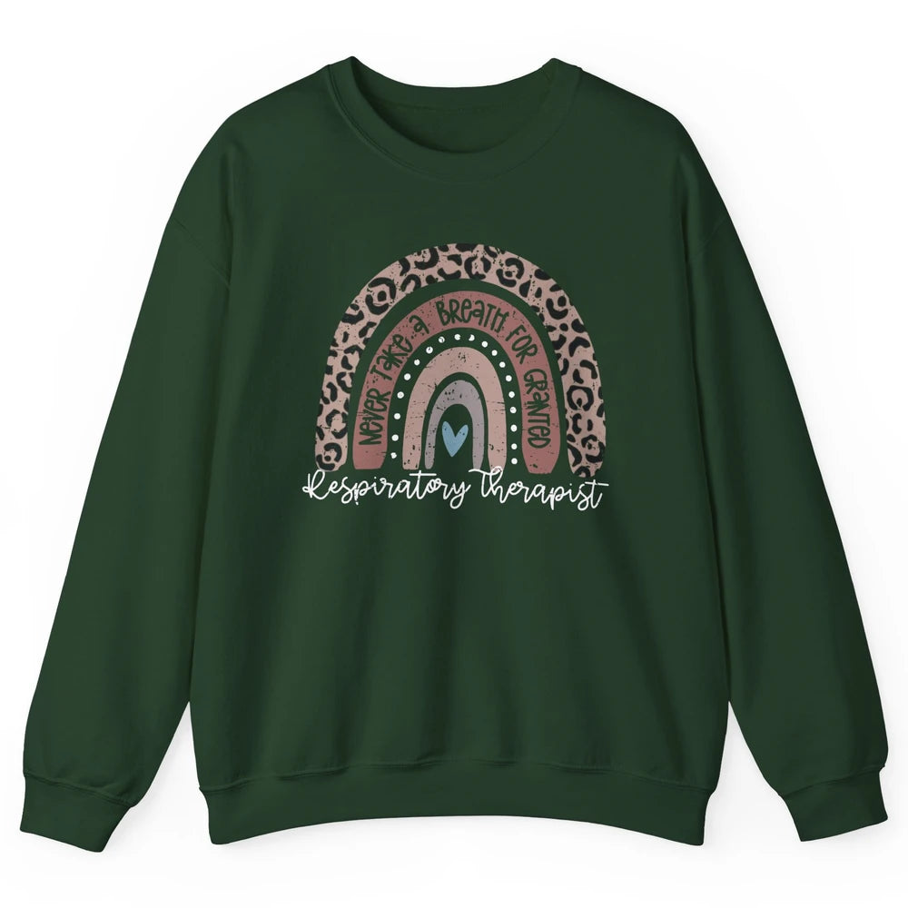 Retro Respiratory Therapy Rainbow Respiratory Therapist Gift Unisex Crewneck Sweatshirt