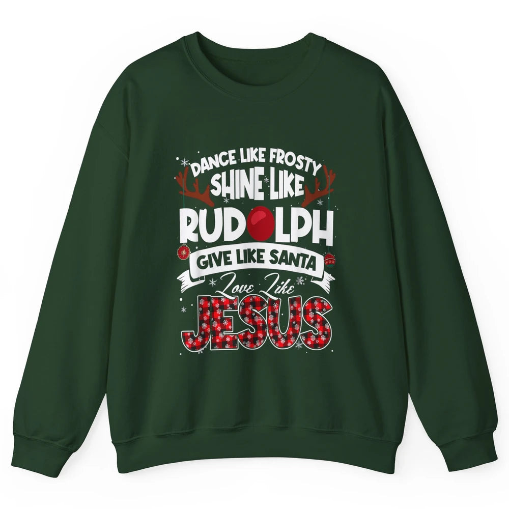 Merry Christmas Santa Frosty Rudolph Jesus Xmas God Reindeer Unisex Crewneck Sweatshirt