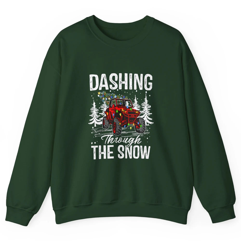 Side By Side Christmas UTV Riding Dirty SXS Rider Offroad Unisex Crewneck Sweatshirt