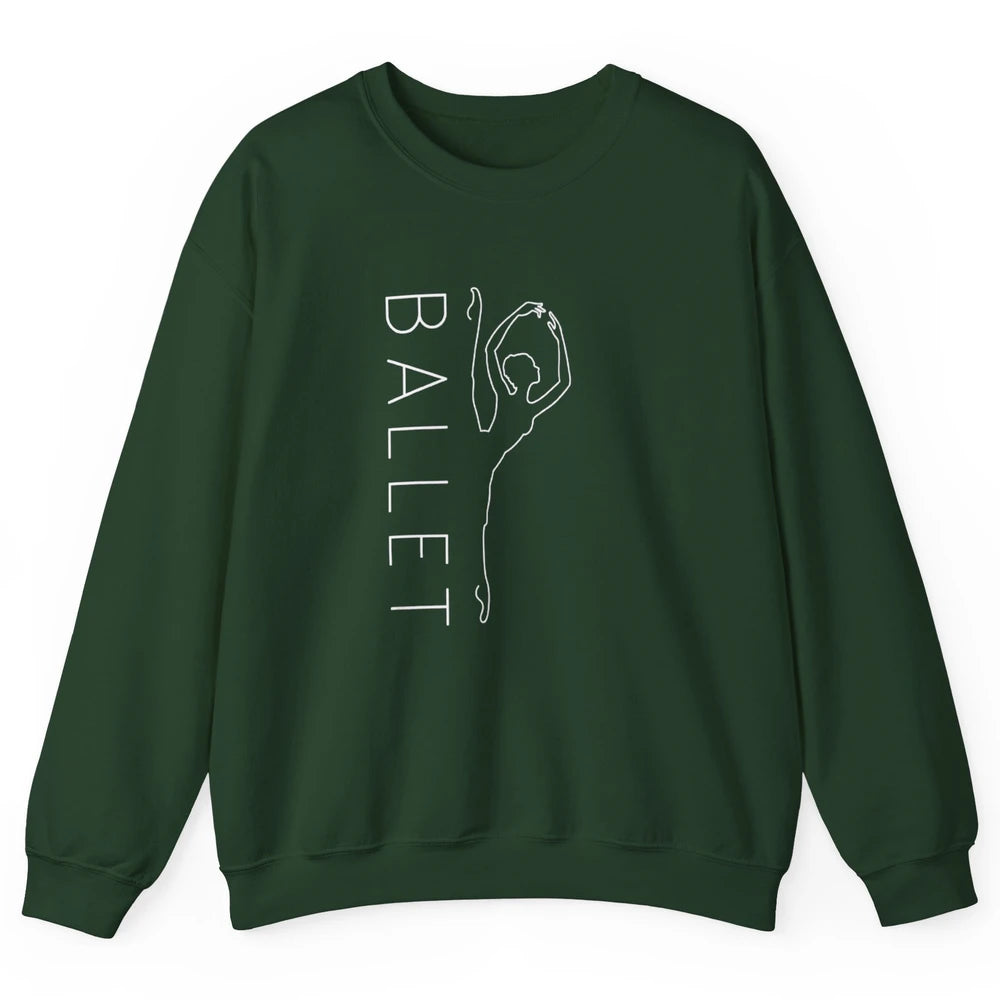 Ballet Girl On Pointe Minimalist Ballerina Dancer Dancing Unisex Crewneck Sweatshirt