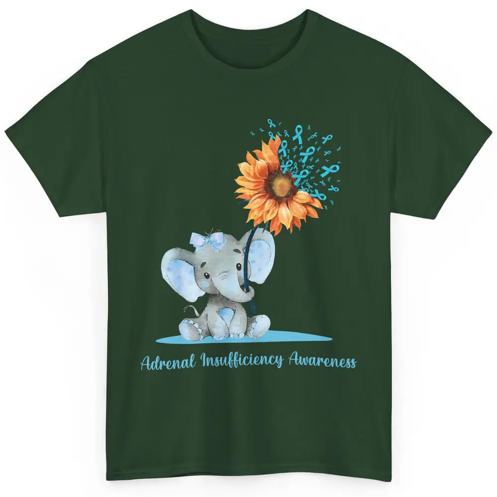 Adrenal Insufficiency Awareness Baby Elephant Sunflower Classic Unisex T-Shirt
