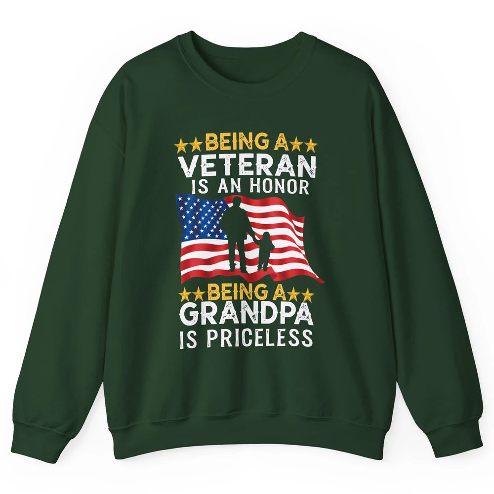 Being A Veteran Is An Honor Army Dad US Military Day Unisex Crewneck Sweatshirt