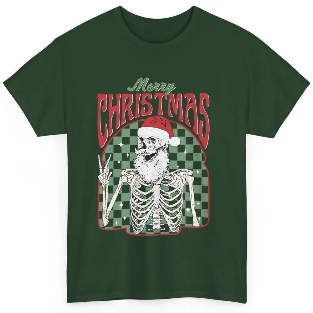 Merry Christmas Skeleton Santa Claus Vintage Xmas Skull Vibe Classic Unisex T-Shirt