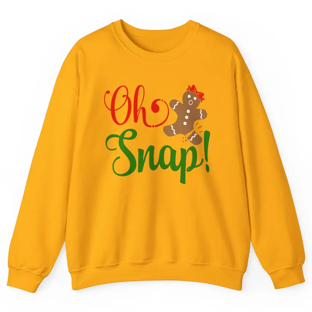 Funny Gingerbread Broken Oh Snap Western Christmas Cookies Unisex Crewneck Sweatshirt