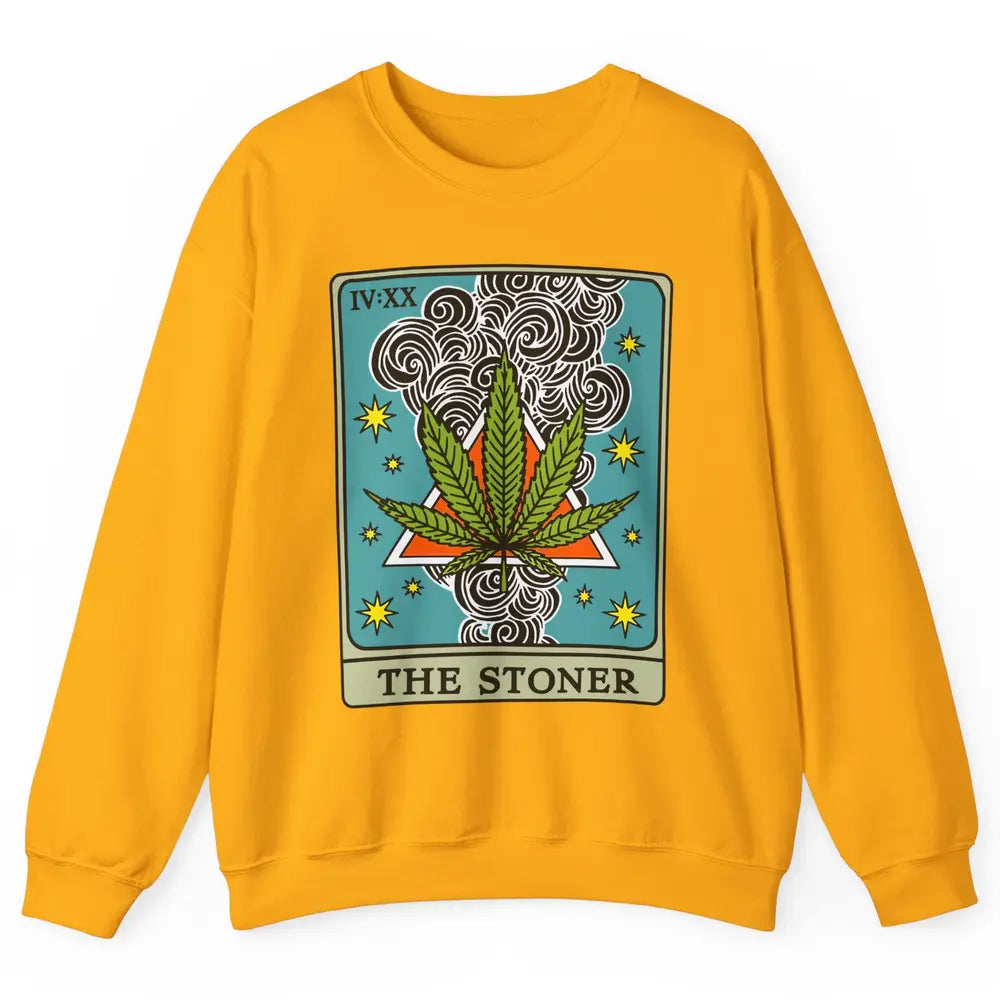 Vintage Weed The Stoner Tarot Card Weed Cannabis Marijuana Unisex Crewneck Sweatshirt