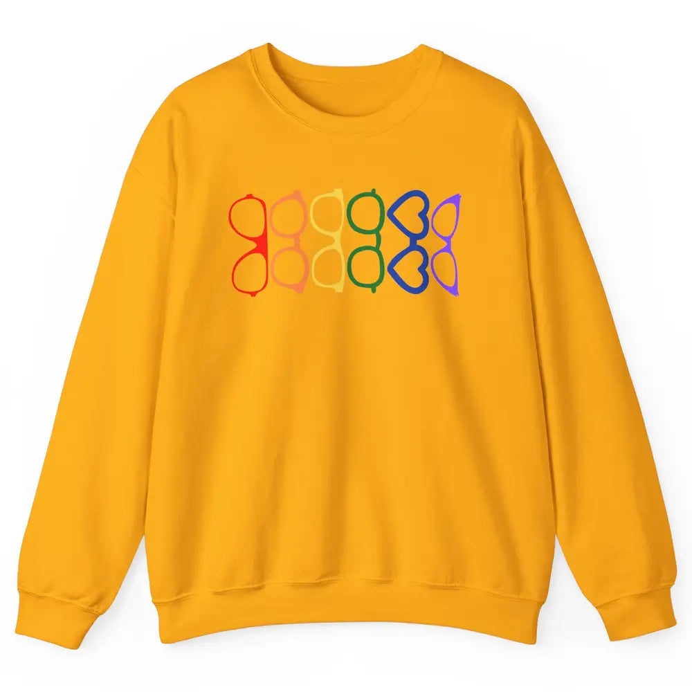 Rainbow Eyeglasses Pride Optometrist Optician Glasses Gift Unisex Crewneck Sweatshirt
