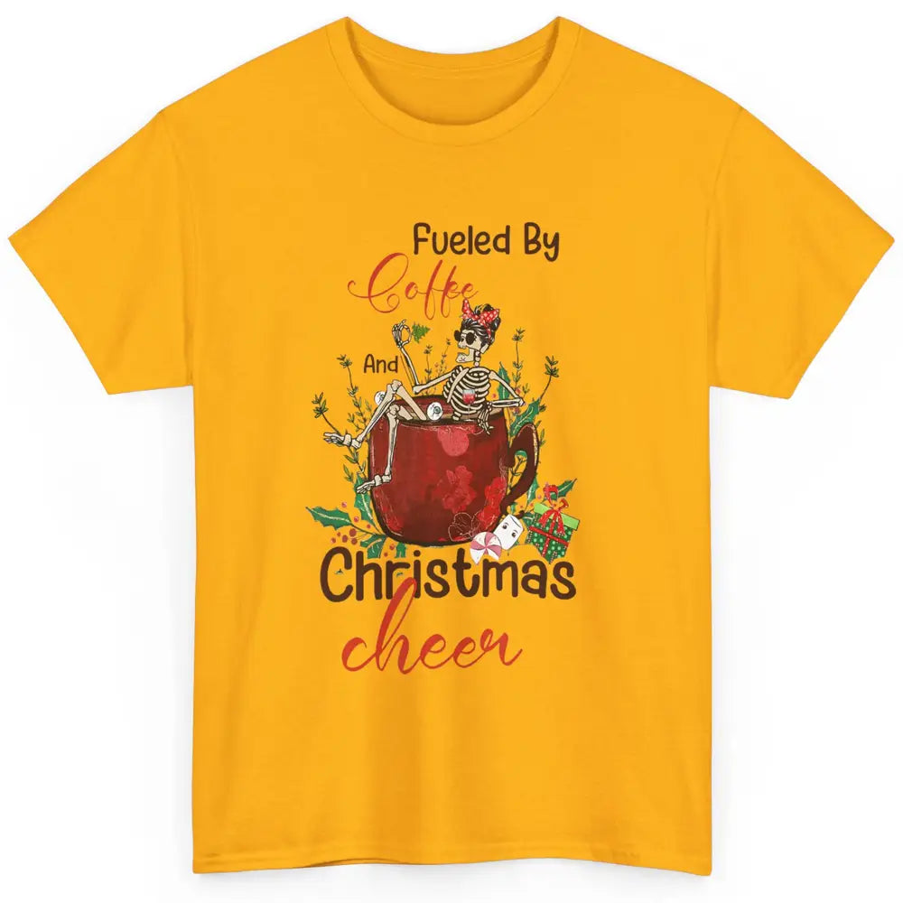 Merry Christmas Skeleton Drink Fueled By Coffee Xmas Latte Classic Unisex T-Shirt