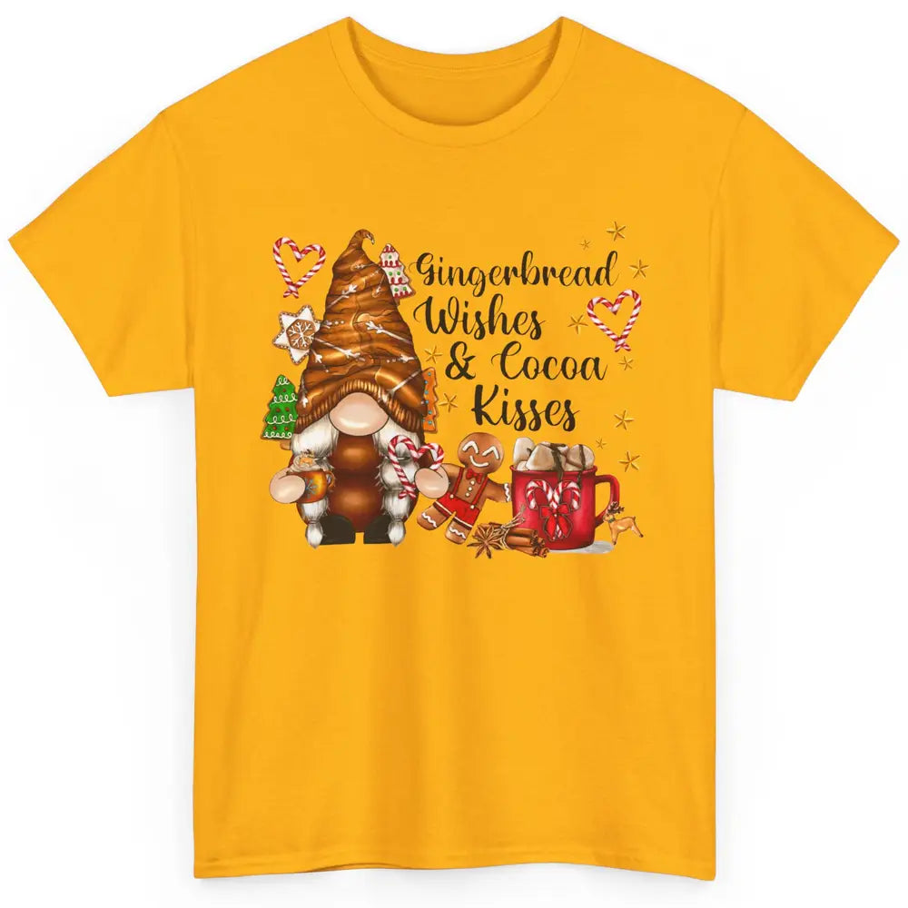 Retro Christmas Gnome Gingerbread Wishes and Cocoa Kisses Classic Unisex T-Shirt