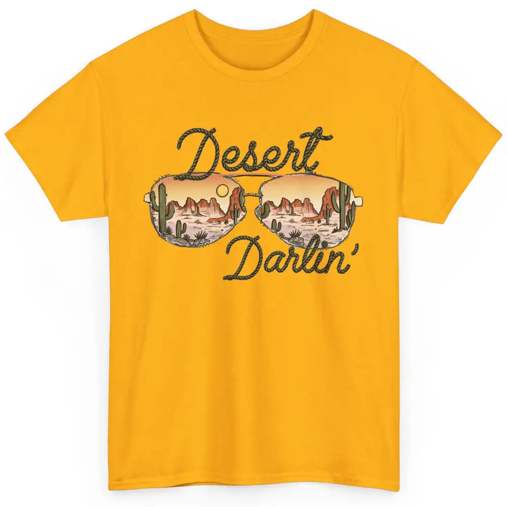 Retro Desert Darling Cactus Glasses Western Country Cowboy Classic Unisex T-Shirt