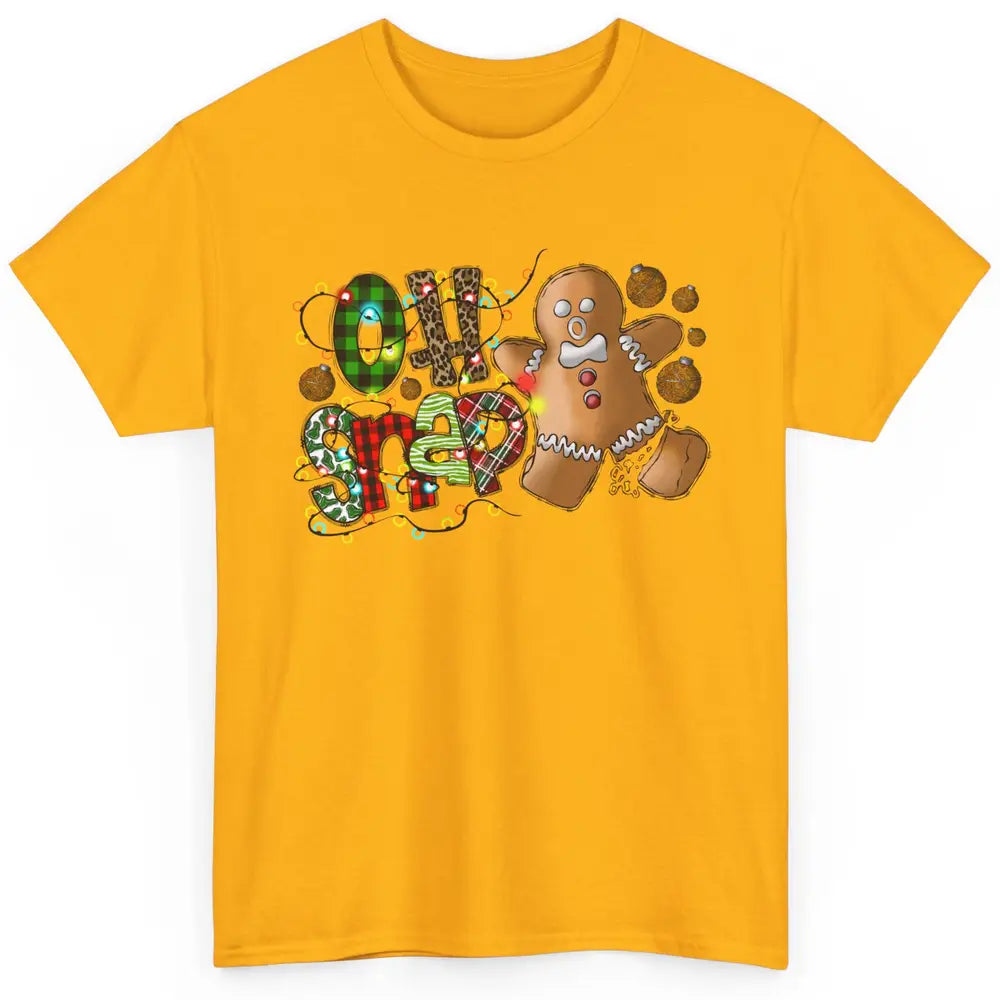 Funny Gingerbread Broken Oh Snap Western Christmas Leopard Classic Unisex T-Shirt