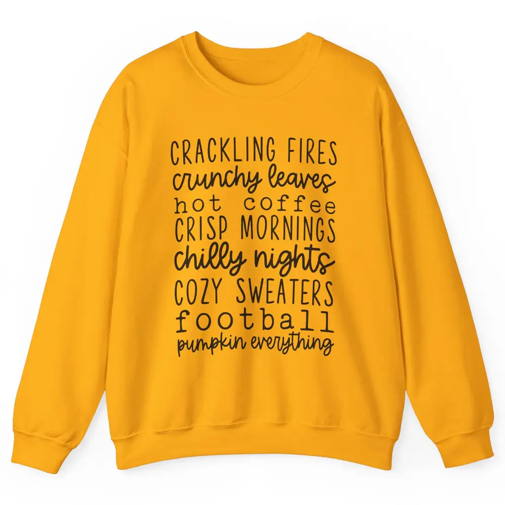 Fall Favorite Crackling Fire Pumpkin Everything Thanksgiving Unisex Crewneck Sweatshirt