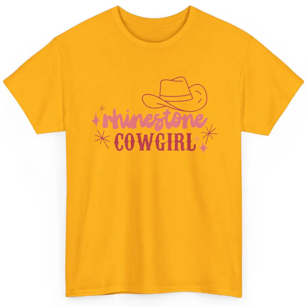 Retro Rhinestone Cowgirl Hippie Western Country Cowgirls Classic Unisex T-Shirt