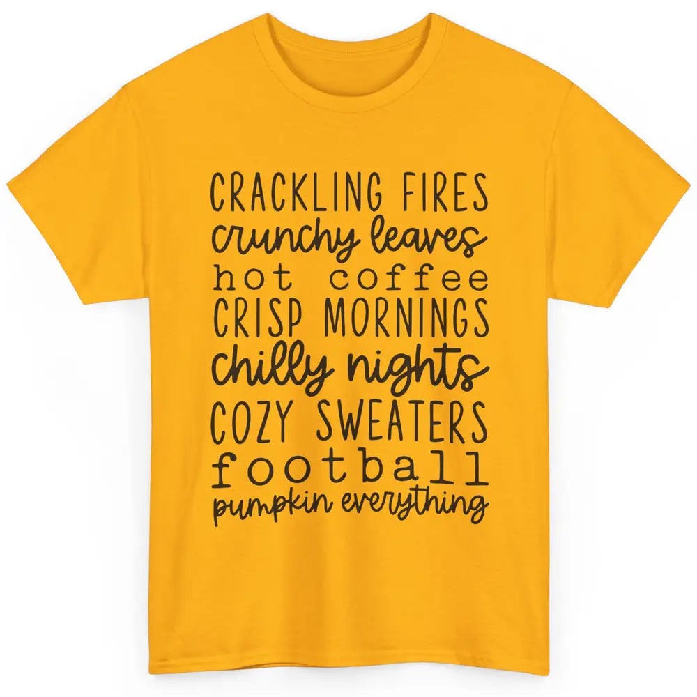 Fall Favorite Crackling Fire Pumpkin Everything Thanksgiving Classic Unisex T-Shirt