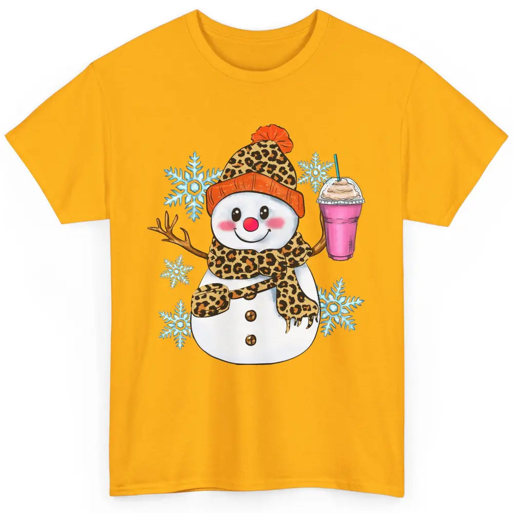 Retro Leopard Christmas Bougie Snowman Boojee Winter Holiday Classic Unisex T-Shirt