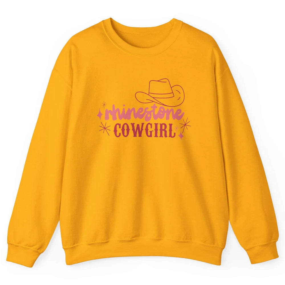 Retro Rhinestone Cowgirl Hippie Western Country Cowgirls Unisex Crewneck Sweatshirt