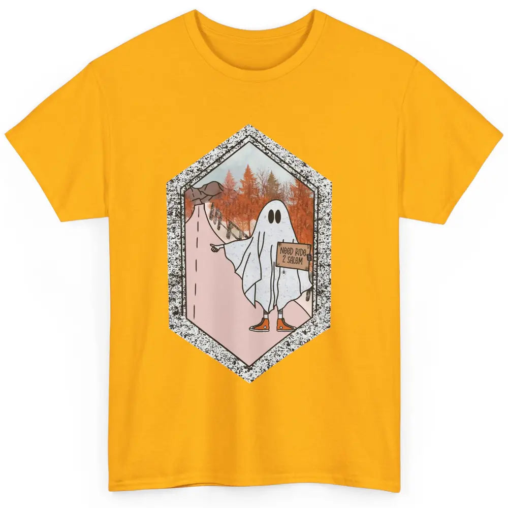 Funny Ghost Need Ride To Salem Witch Halloween Costume Classic Unisex T-Shirt