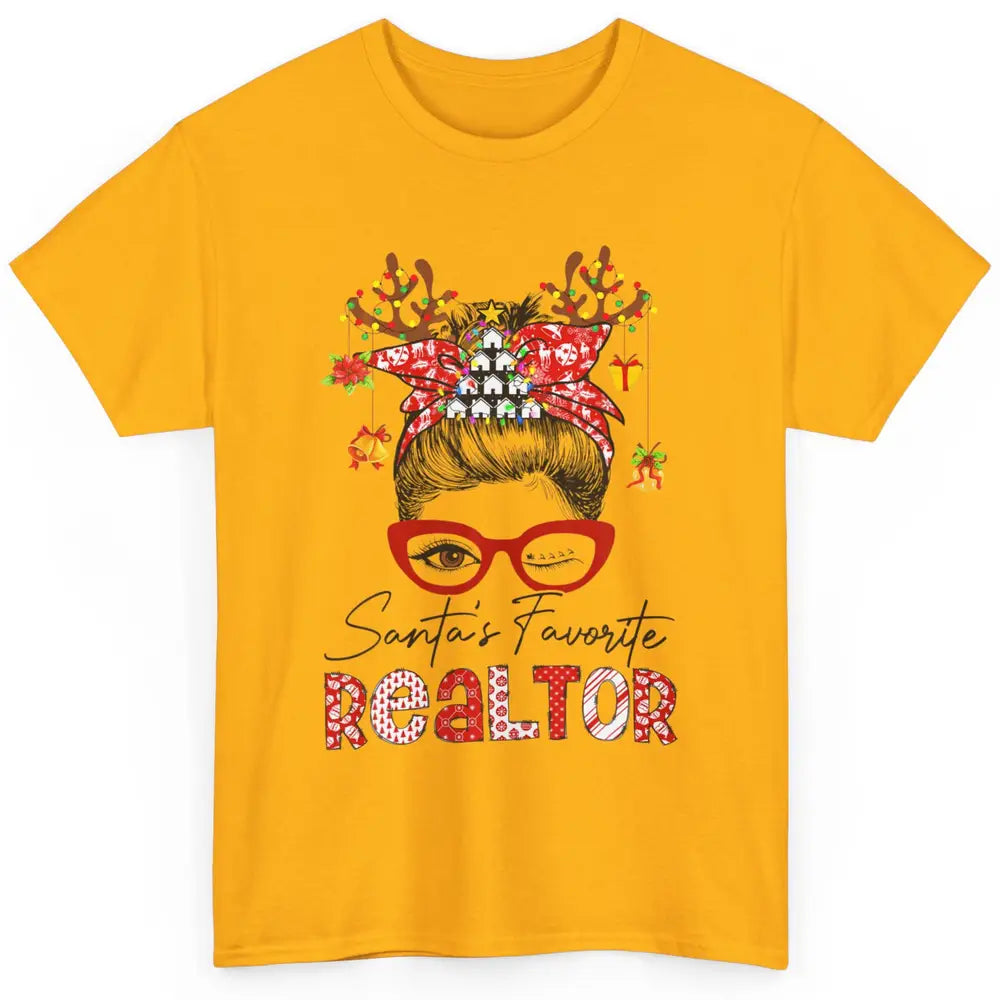 Merry Christmas Xmas Santa Messy Hair Realtor Real Estate Classic Unisex T-Shirt