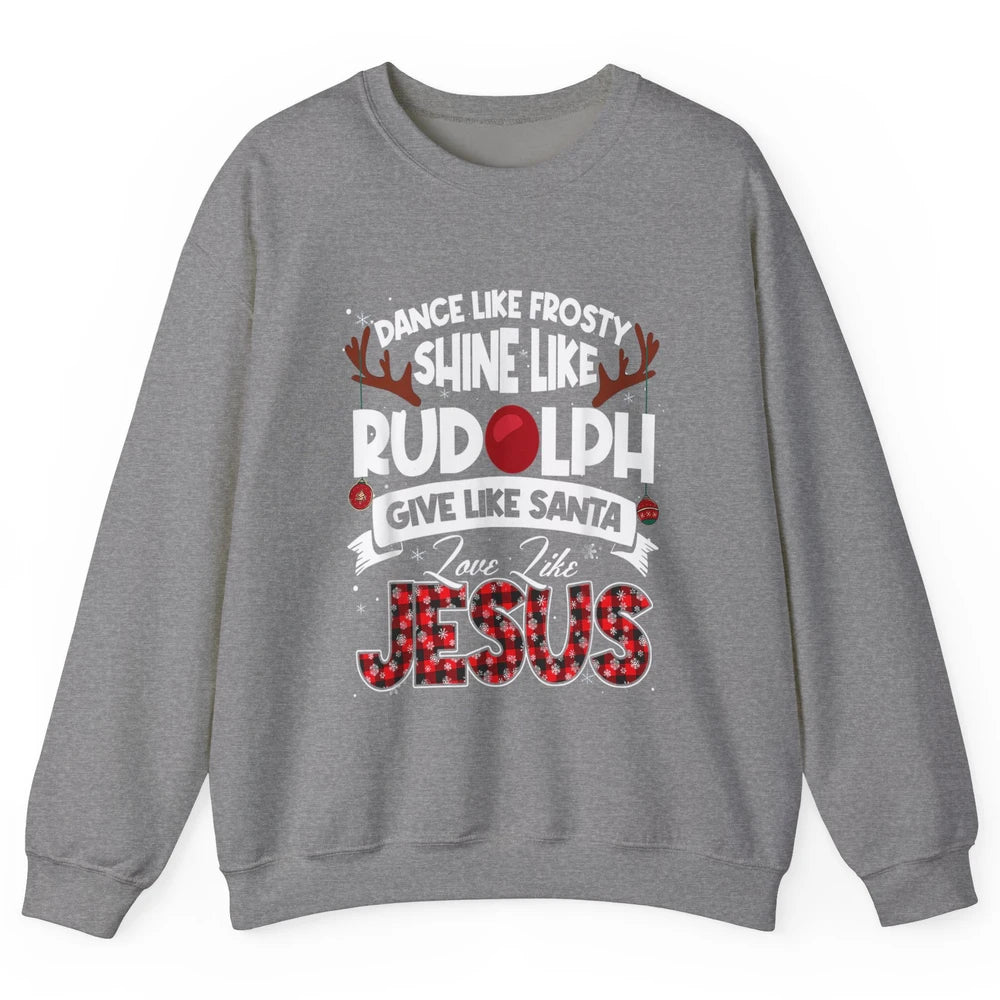 Merry Christmas Santa Frosty Rudolph Jesus Xmas God Reindeer Unisex Crewneck Sweatshirt