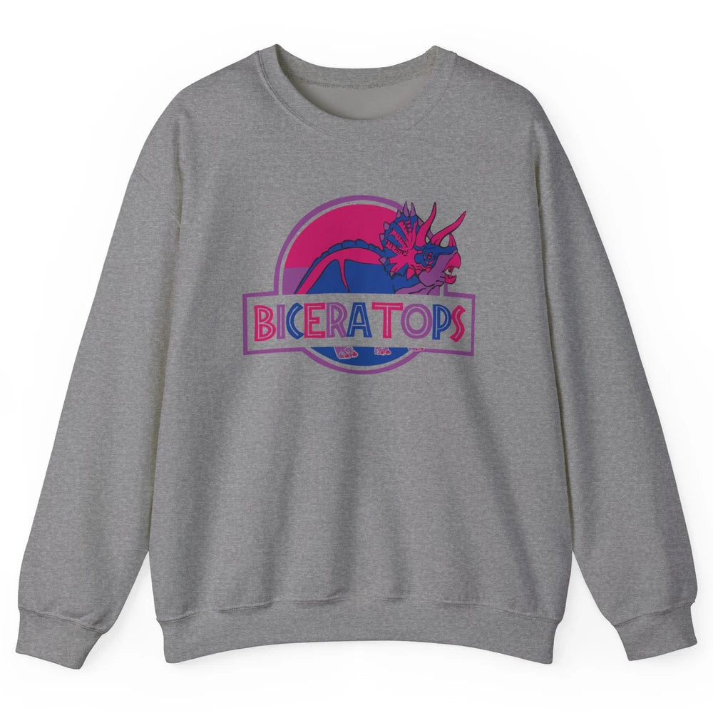 Biceratops Bisexual Ceratops Dinosaur LGBT Pride Month Unisex Crewneck Sweatshirt