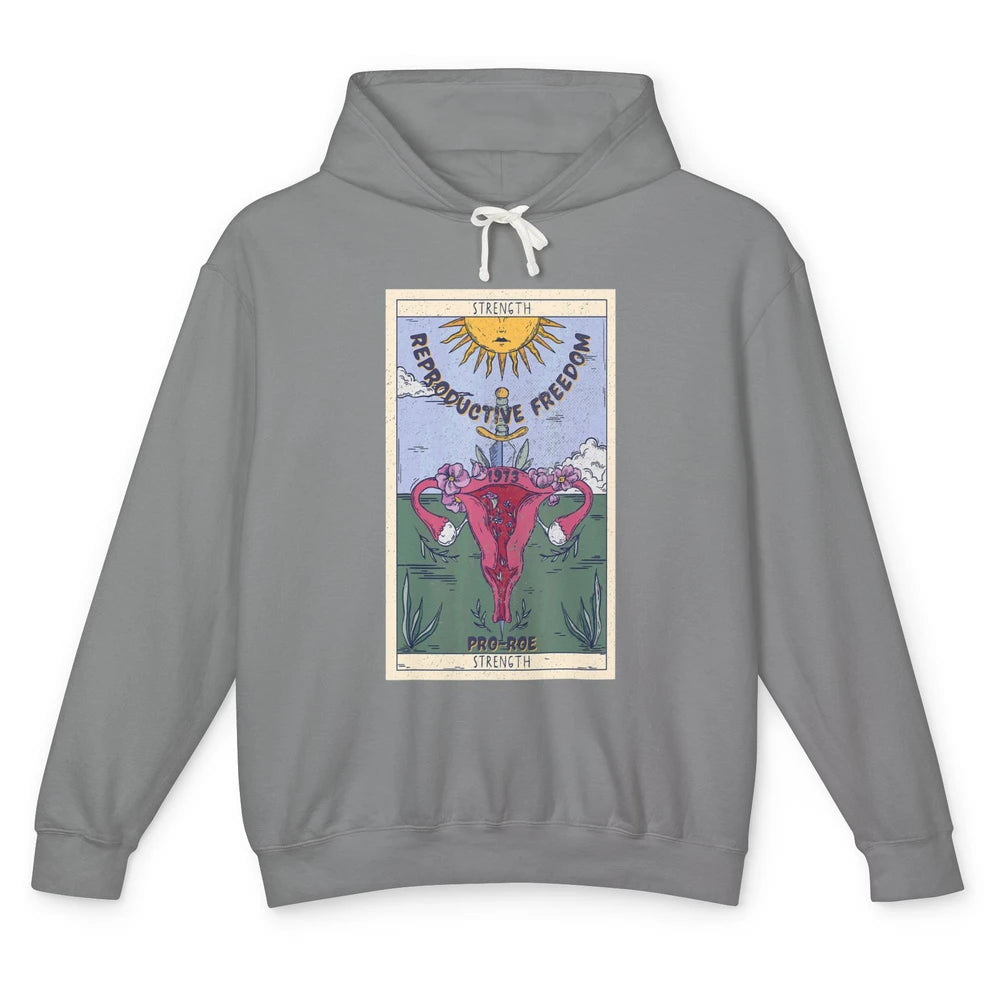 1973 Pro Roe Feminist Strength Tarot Card Mystical Halloween Unisex Lightweight Hoodie