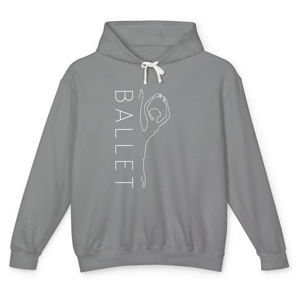 Ballet Girl On Pointe Minimalist Ballerina Dancer Dancing Unisex Lightweight Hoodie