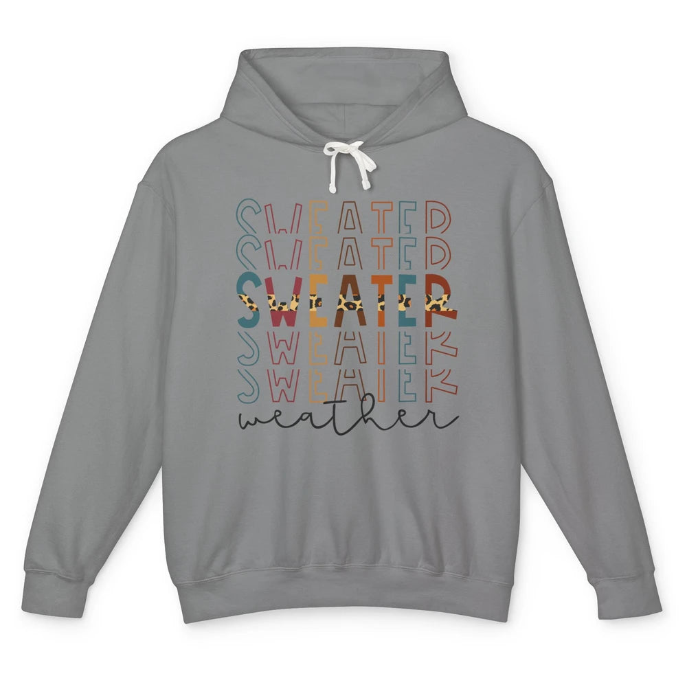 Fall Sweater Weather Leopard Thanksgiving Christmas Costume Unisex Lightweight Hoodie