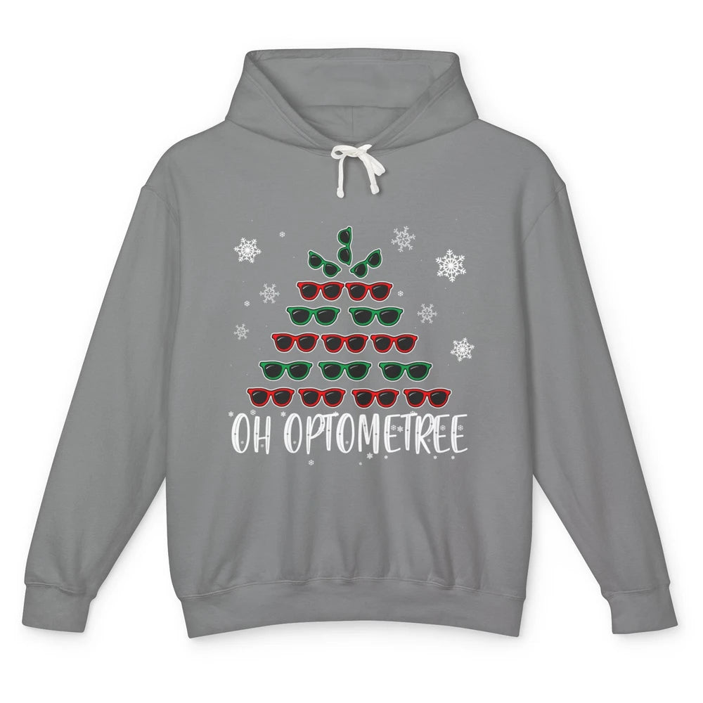 Optician Christmas Funny Xmas Tree Eyeglasses Optometrist Unisex Lightweight Hoodie