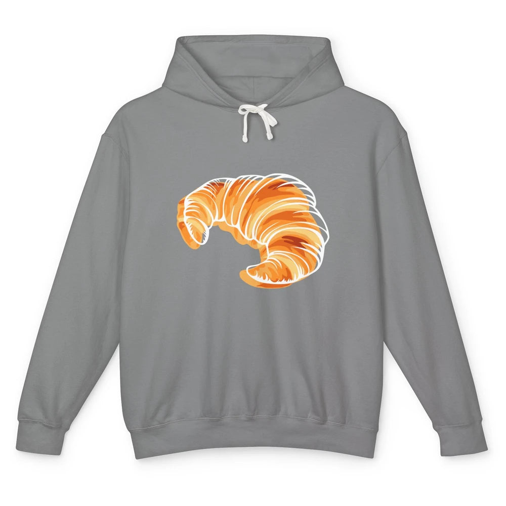 Croissant France Travel Eiffel Tower Minimalist One Line Art Unisex Lightweight Hoodie