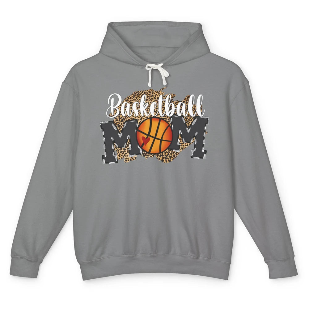 Leopard Basketball Mom Proud Basketball Players Mom Gift Unisex Lightweight Hoodie