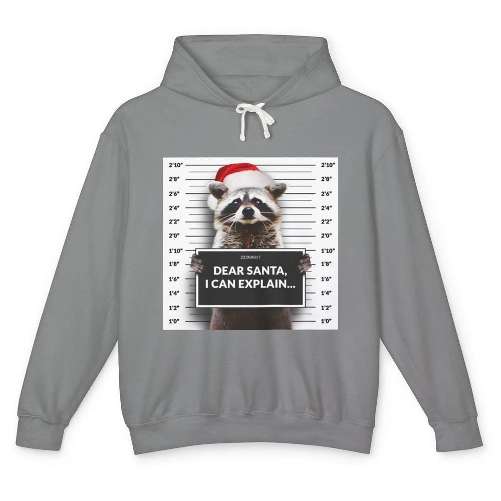 Funny Dear Santa I Can Explain Raccoon Xmas Merry Christmas Unisex Lightweight Hoodie