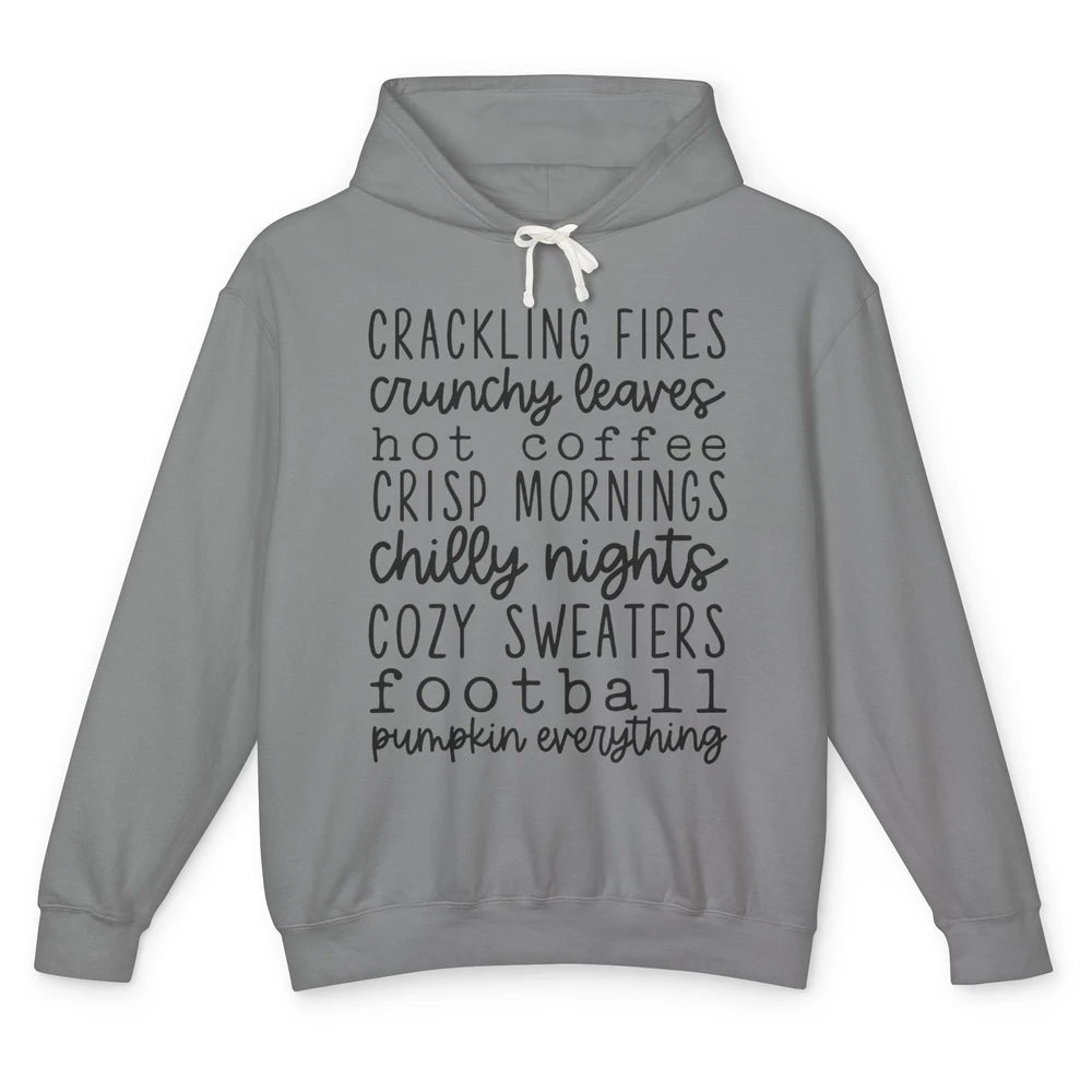 Fall Favorite Crackling Fire Pumpkin Everything Thanksgiving Unisex Lightweight Hoodie