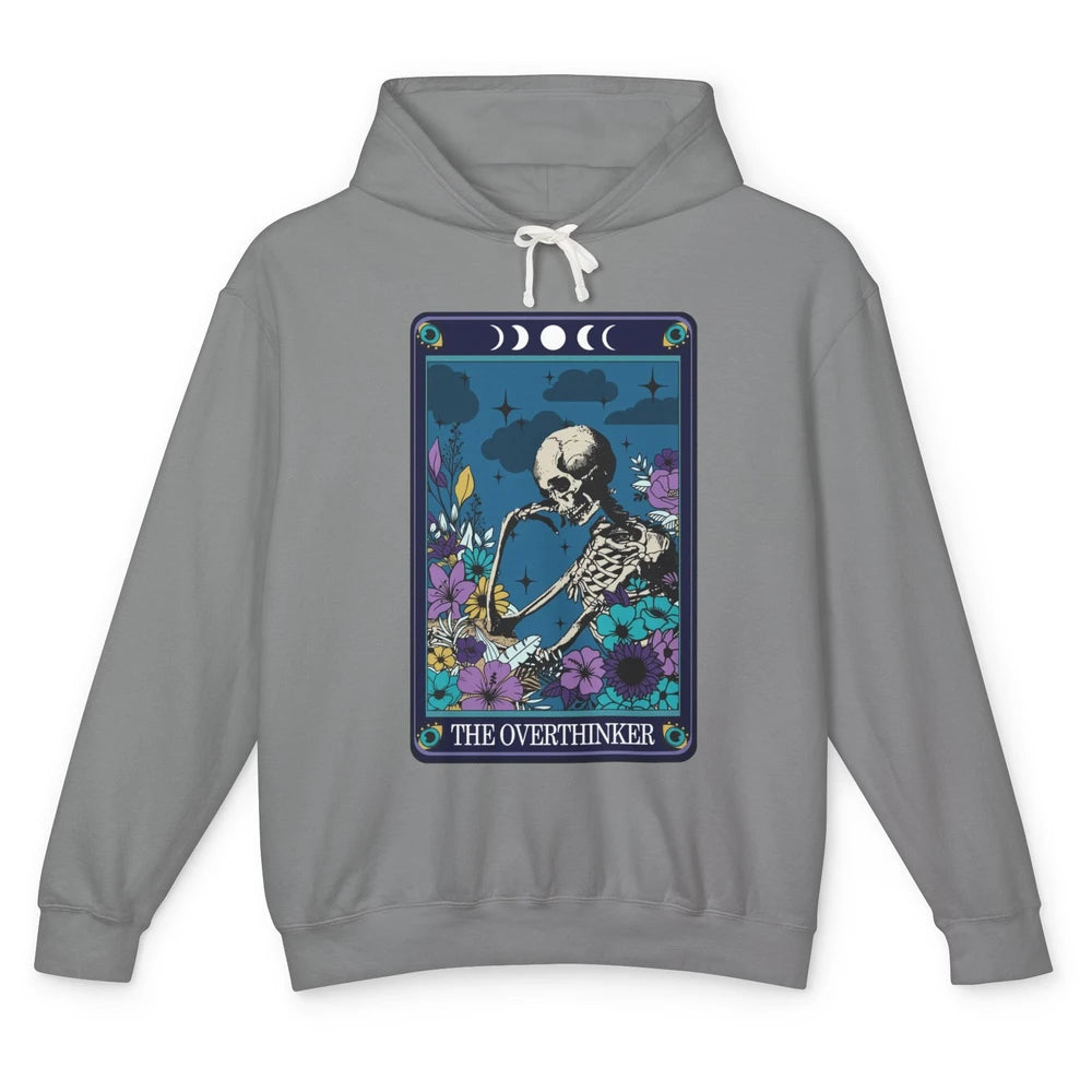 Floral Skeleton The Overthinker Tarot Card Halloween Costume Unisex Lightweight Hoodie