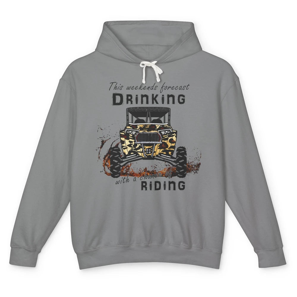 Leopard UTV Weekend Forecast Drinking Mud Riding SXS Life Unisex Lightweight Hoodie