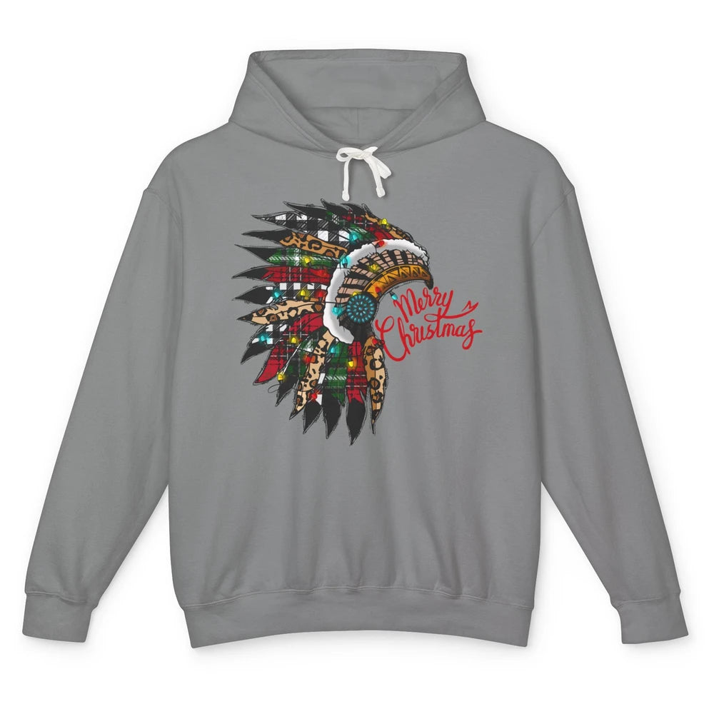 Christmas Headdress Indian Hat Leopard Western Christmas Unisex Lightweight Hoodie