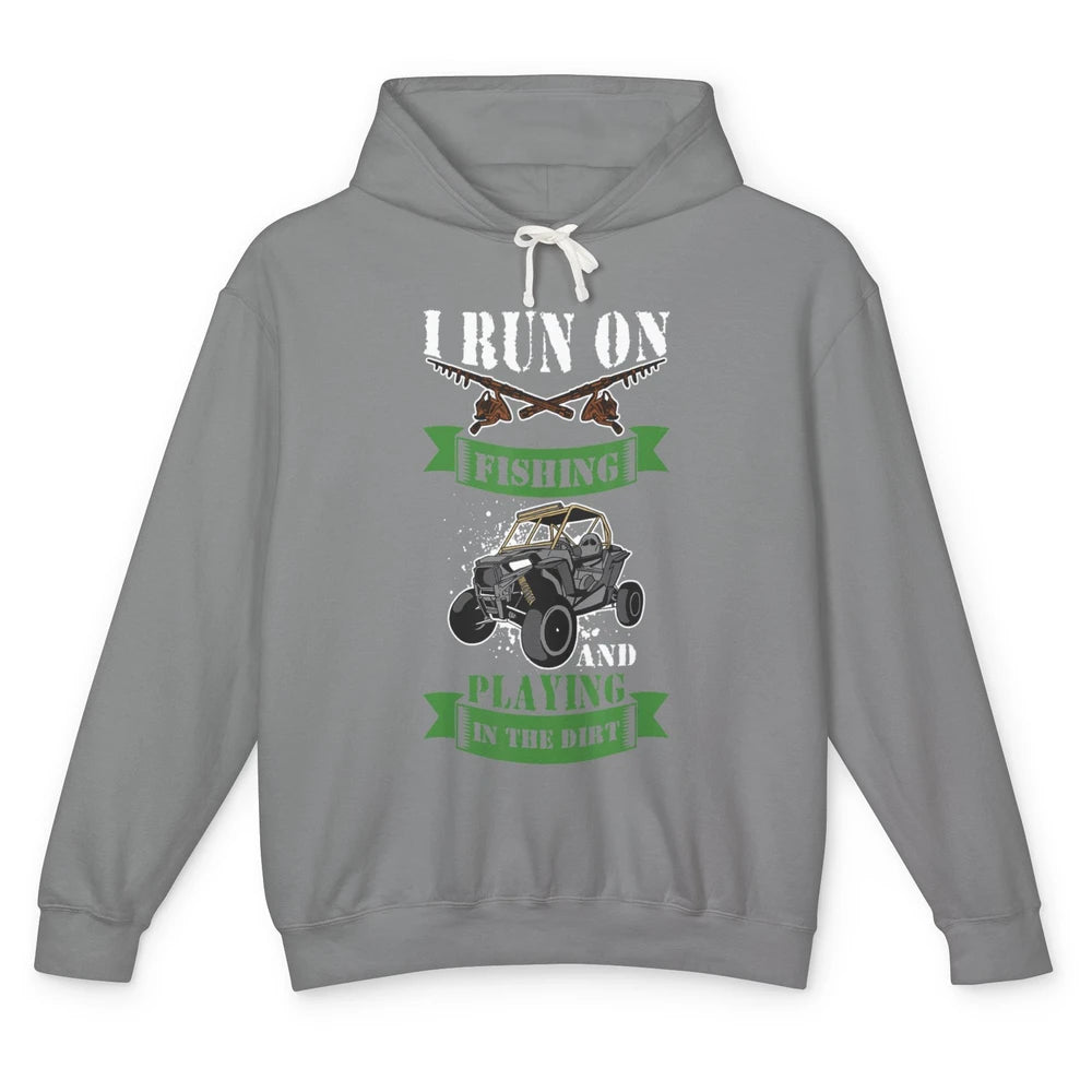 Run On Fishing Dirt 4 Wheel Truck UTV Retro ATV SXS Offroad Unisex Lightweight Hoodie