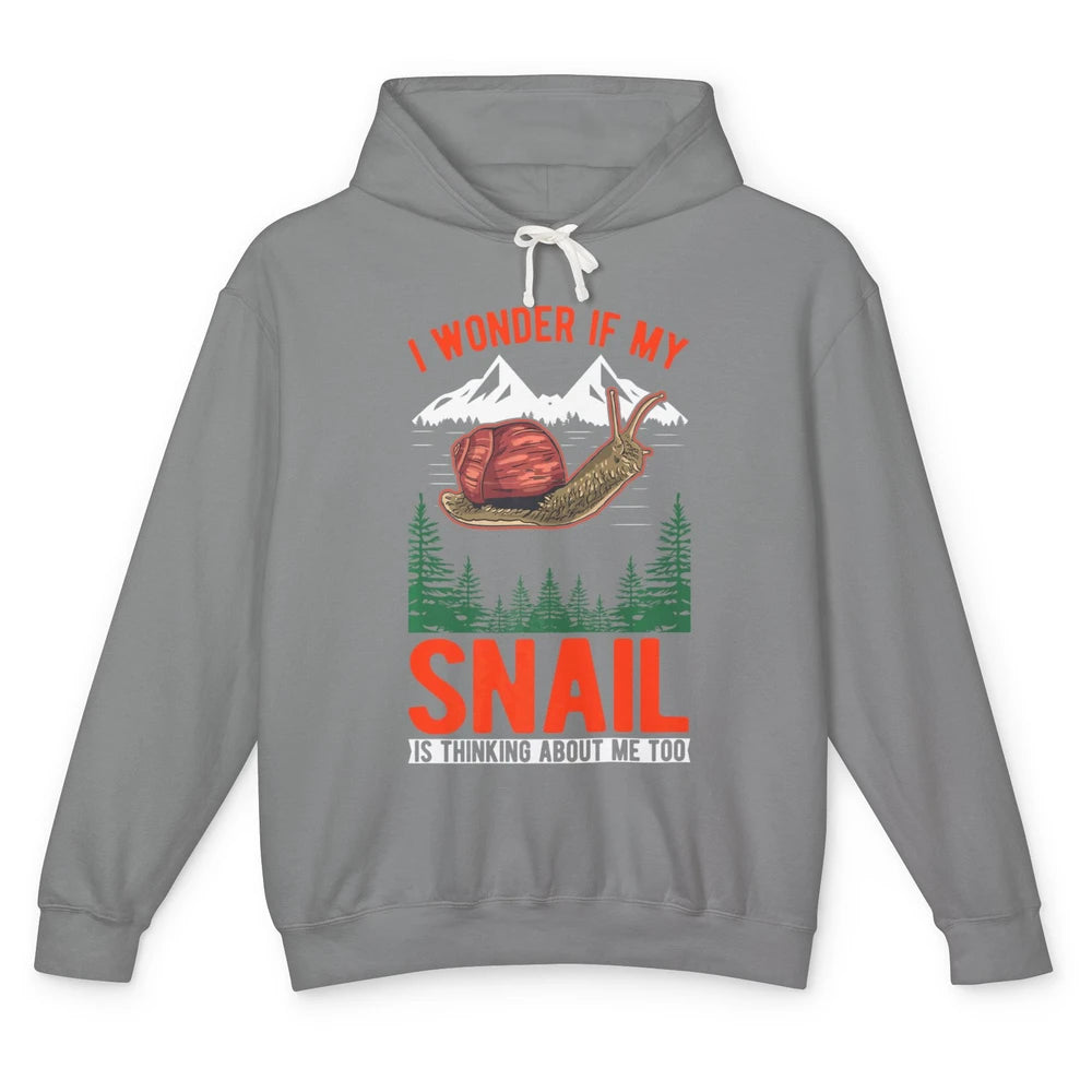 Funny Retro If My Snail Thinking About Me Sarcastic Animal Unisex Lightweight Hoodie