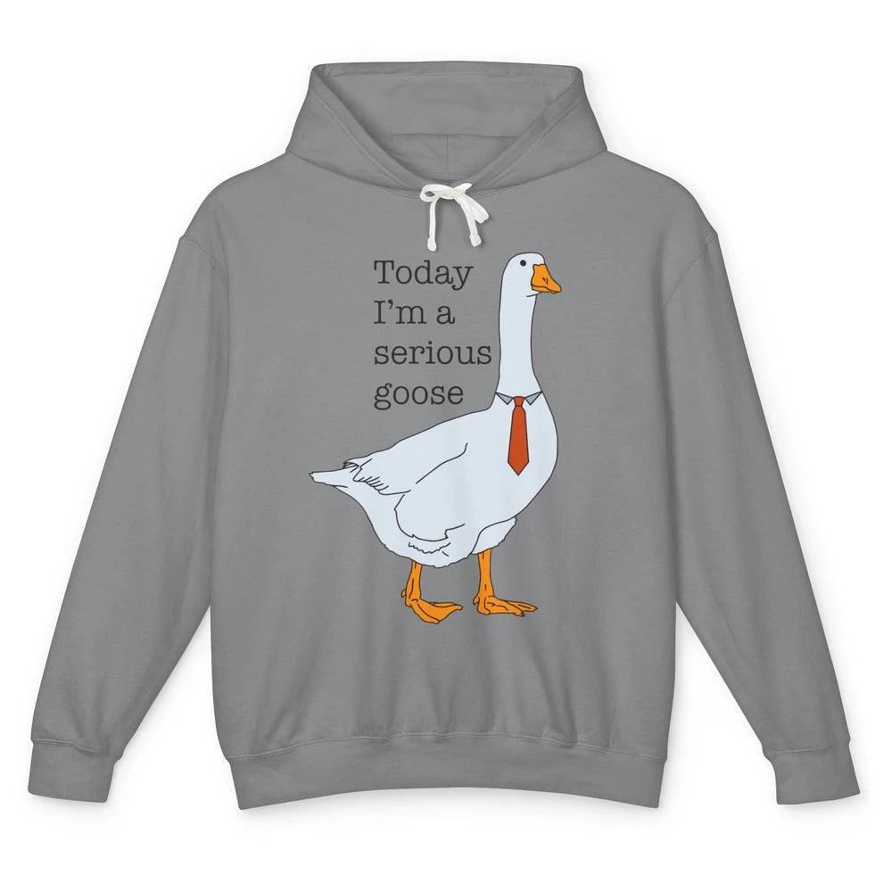 Funny Silly Goose Today I'm Serious Goose Sarcastic Goose Unisex Lightweight Hoodie