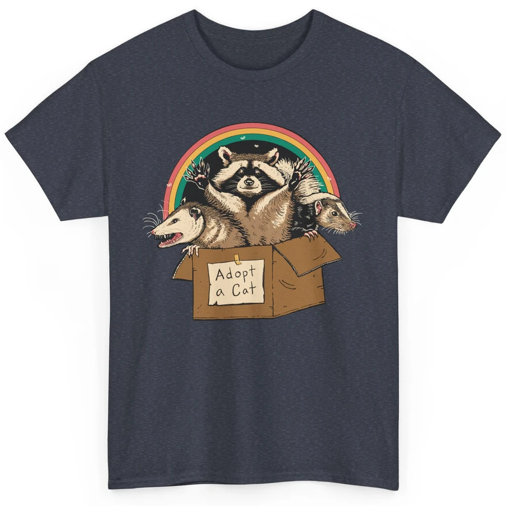 Adopt Forbidden Cats In Box Raccoon Skunks Possum Cat Lovers Classic Unisex T-Shirt