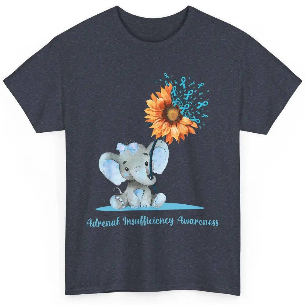 Adrenal Insufficiency Awareness Baby Elephant Sunflower Classic Unisex T-Shirt