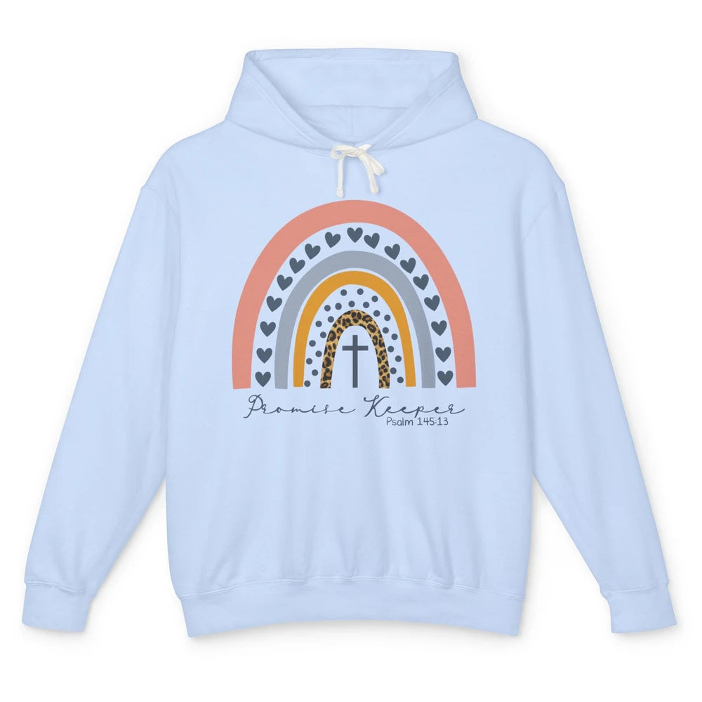Leopard Rainbow Promise Keeper Christian Religious Jesus Unisex Lightweight Hoodie