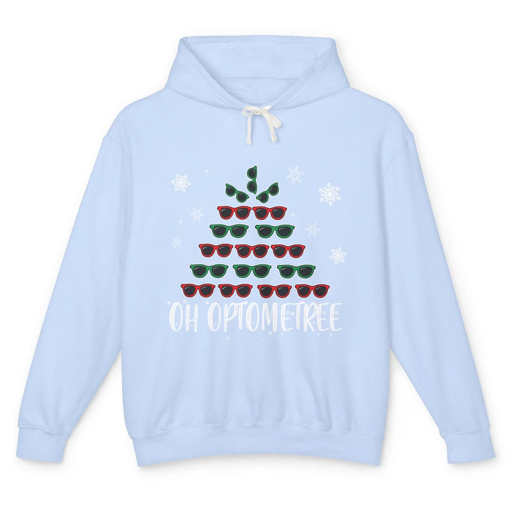 Optician Christmas Funny Xmas Tree Eyeglasses Optometrist Unisex Lightweight Hoodie
