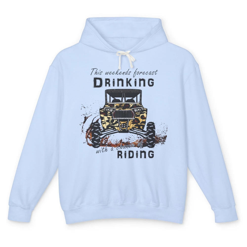 Leopard UTV Weekend Forecast Drinking Mud Riding SXS Life Unisex Lightweight Hoodie