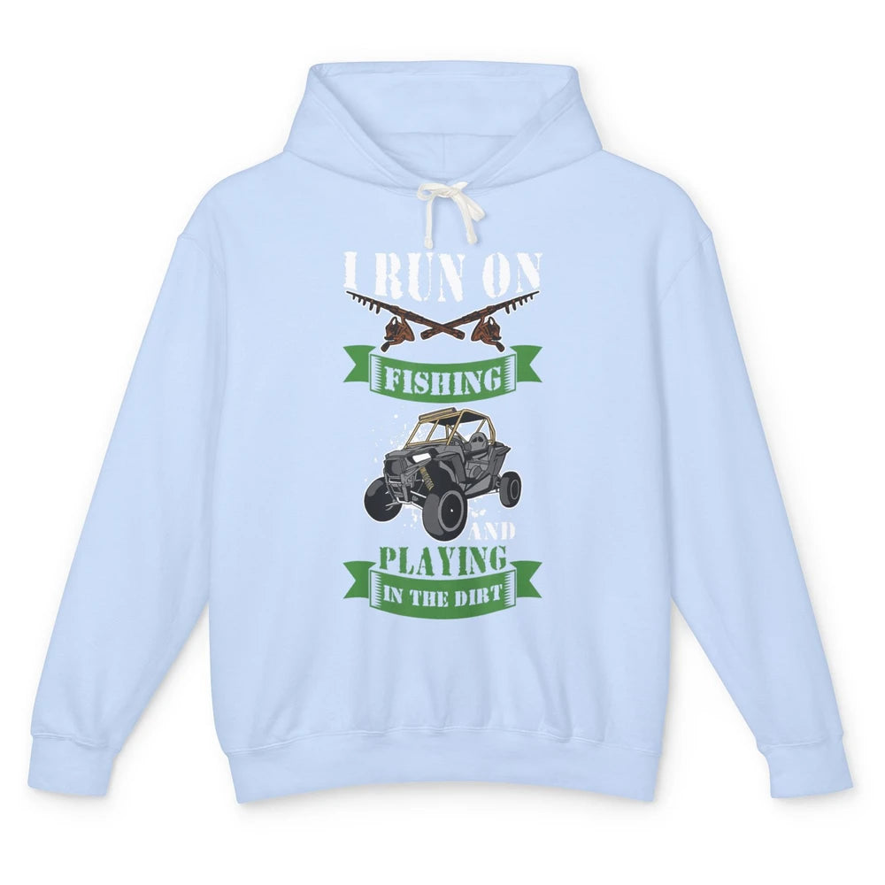 Run On Fishing Dirt 4 Wheel Truck UTV Retro ATV SXS Offroad Unisex Lightweight Hoodie