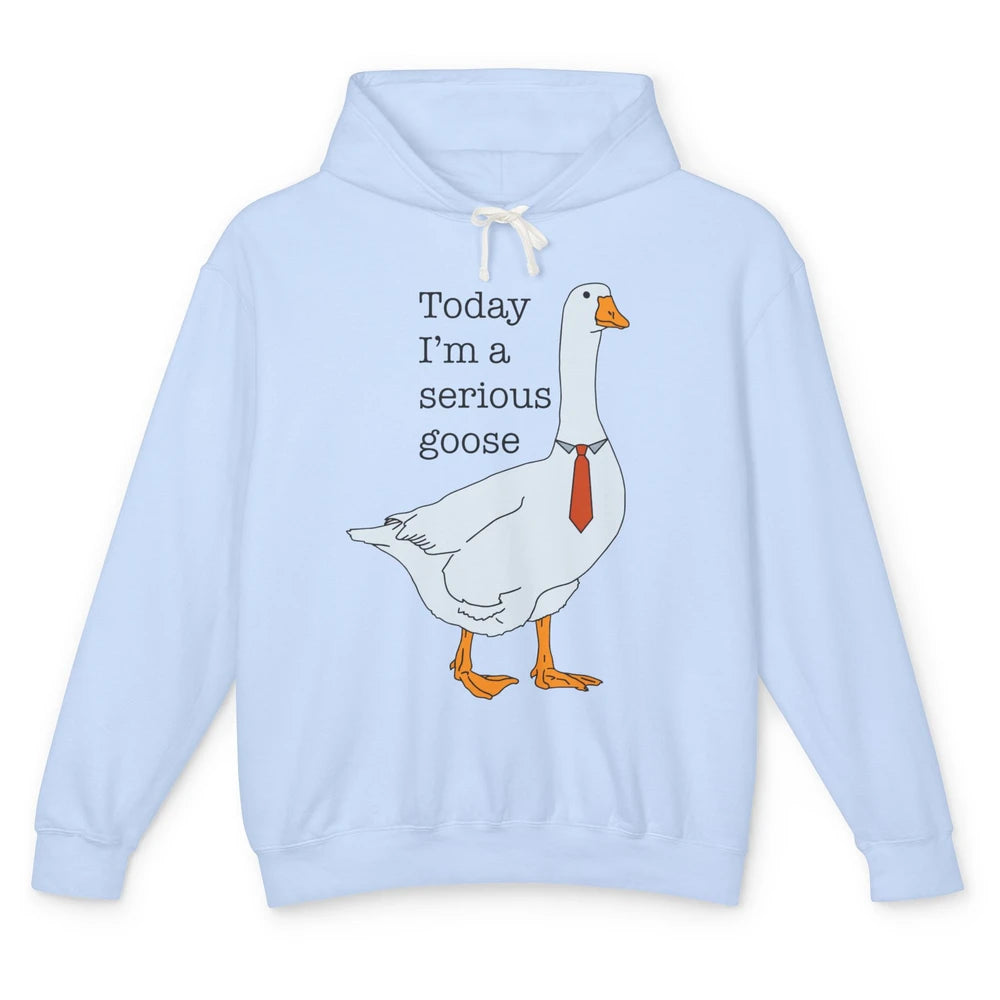 Funny Silly Goose Today I'm Serious Goose Sarcastic Goose Unisex Lightweight Hoodie