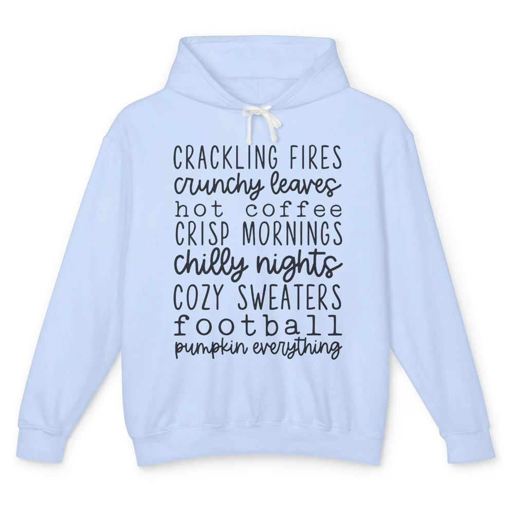 Fall Favorite Crackling Fire Pumpkin Everything Thanksgiving Unisex Lightweight Hoodie