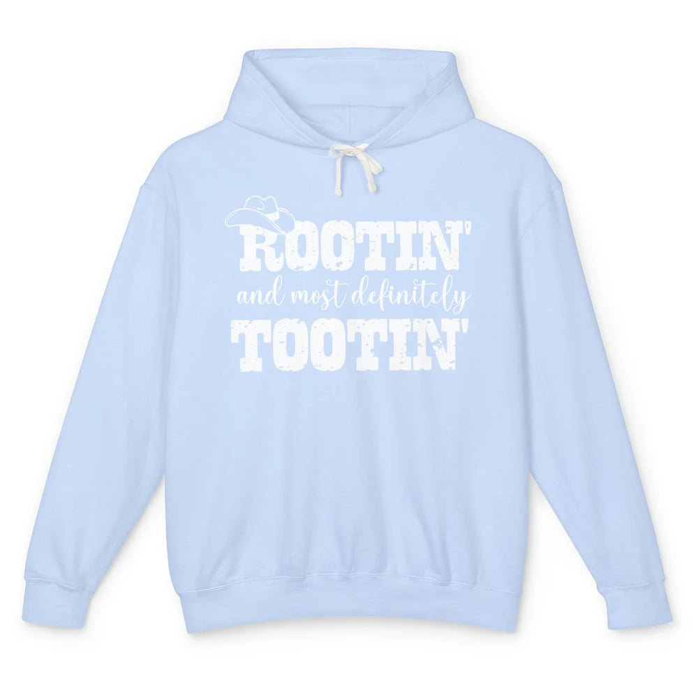 Funny Cowboy Baby Rooting Tooting New Dad And Baby Matching Unisex Lightweight Hoodie