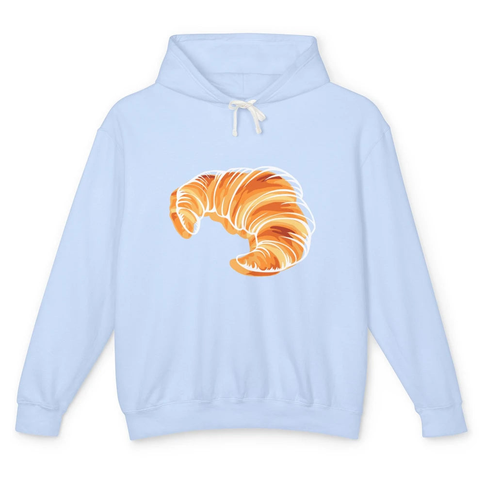 Croissant France Travel Eiffel Tower Minimalist One Line Art Unisex Lightweight Hoodie